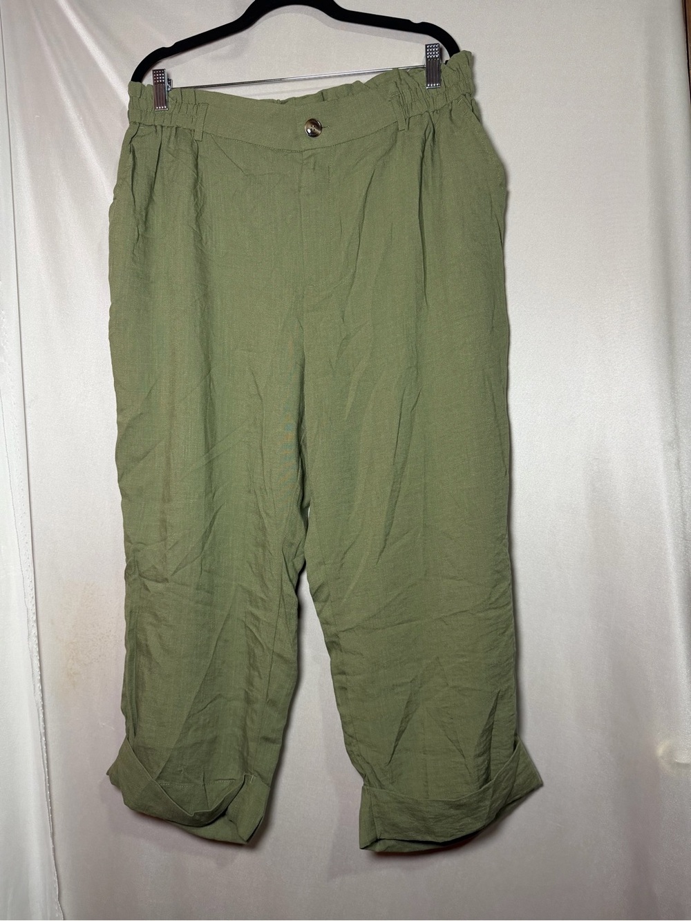 Halara Sage Green Paperbag-Waist Pants Size XL CLW177G
